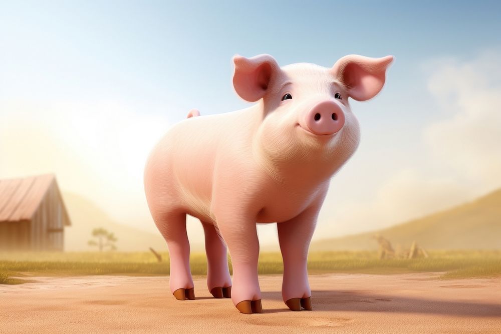 Pig mammal animal farm. AI generated Image by rawpixel.