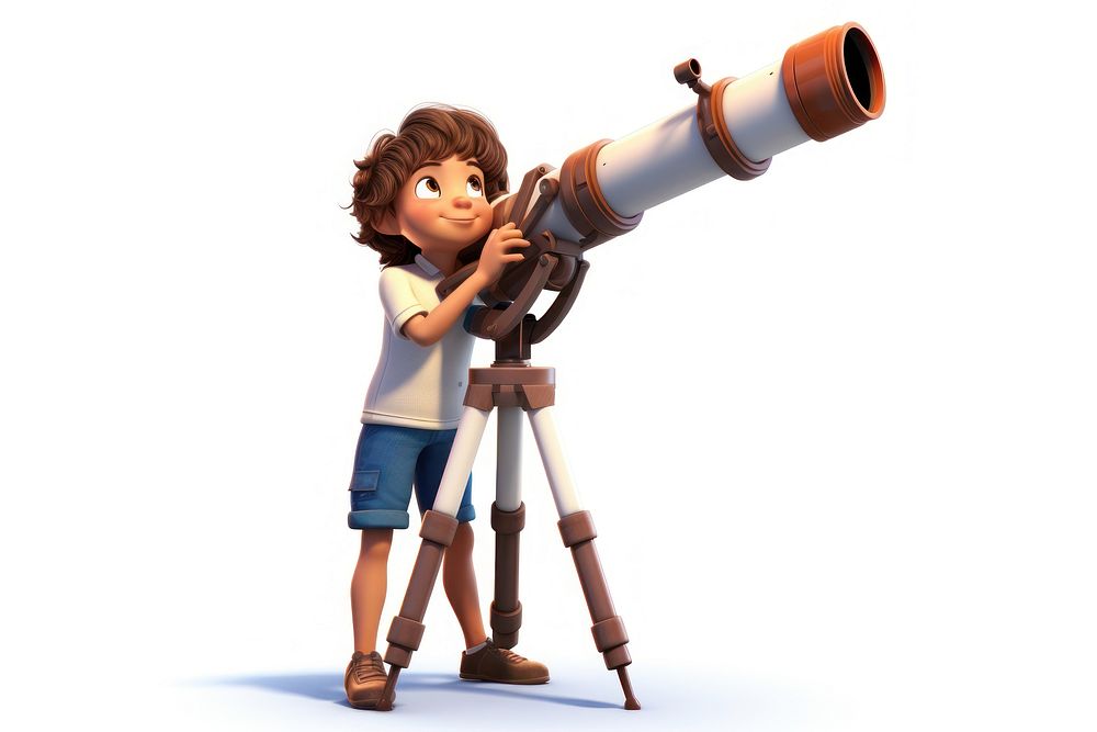 Telescope child photography binoculars. AI generated Image by rawpixel.