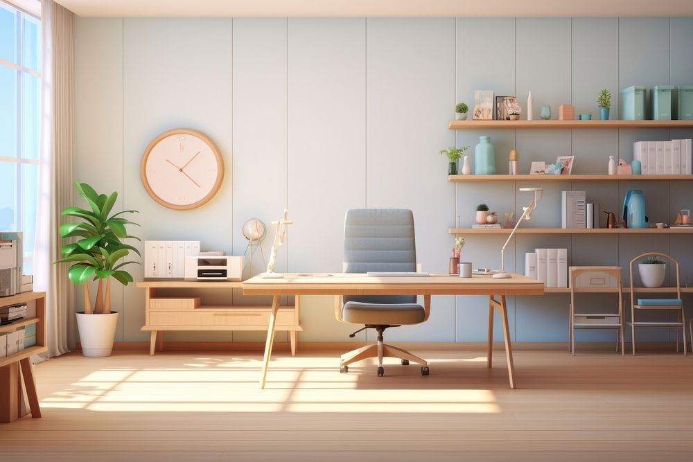 Office furniture chair table. AI generated Image by rawpixel.