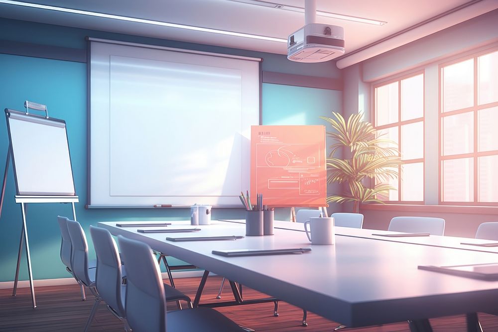 Room architecture classroom furniture. AI generated Image by rawpixel.
