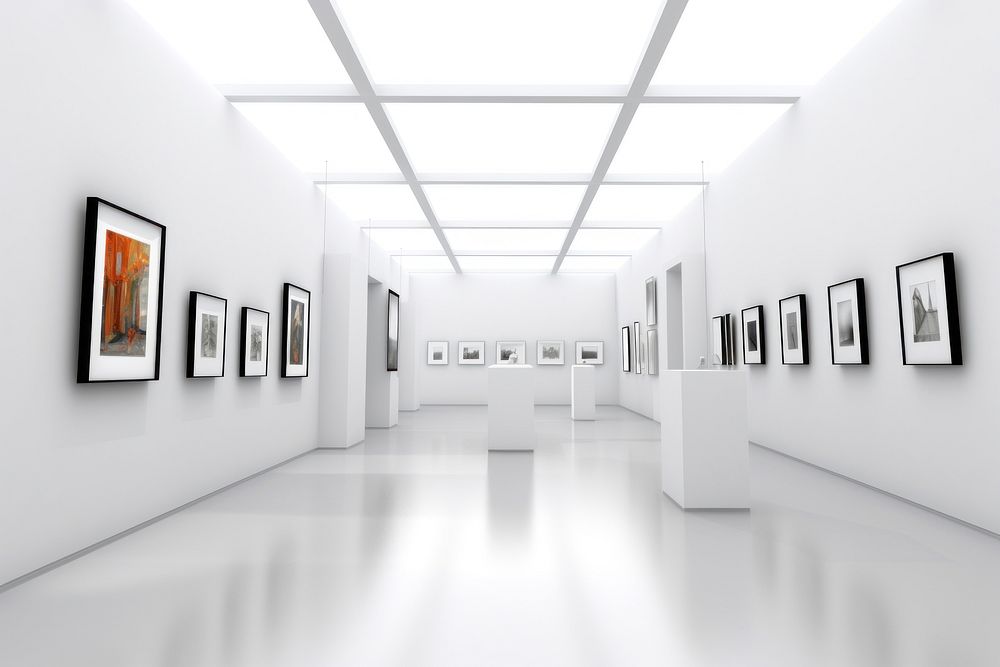 Architecture corridor white art. AI generated Image by rawpixel.