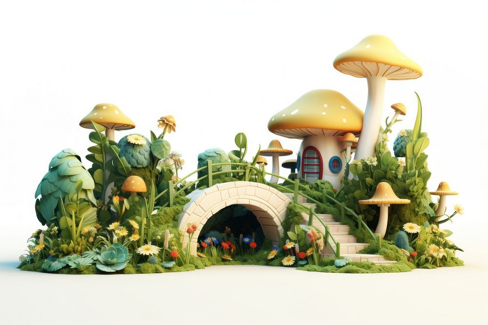 Mushroom outdoors cartoon nature. AI generated Image by rawpixel.