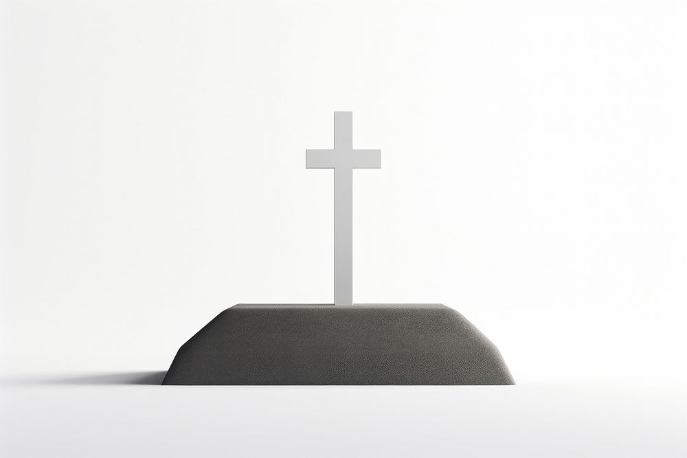 Cross symbol grave white background. AI generated Image by rawpixel.