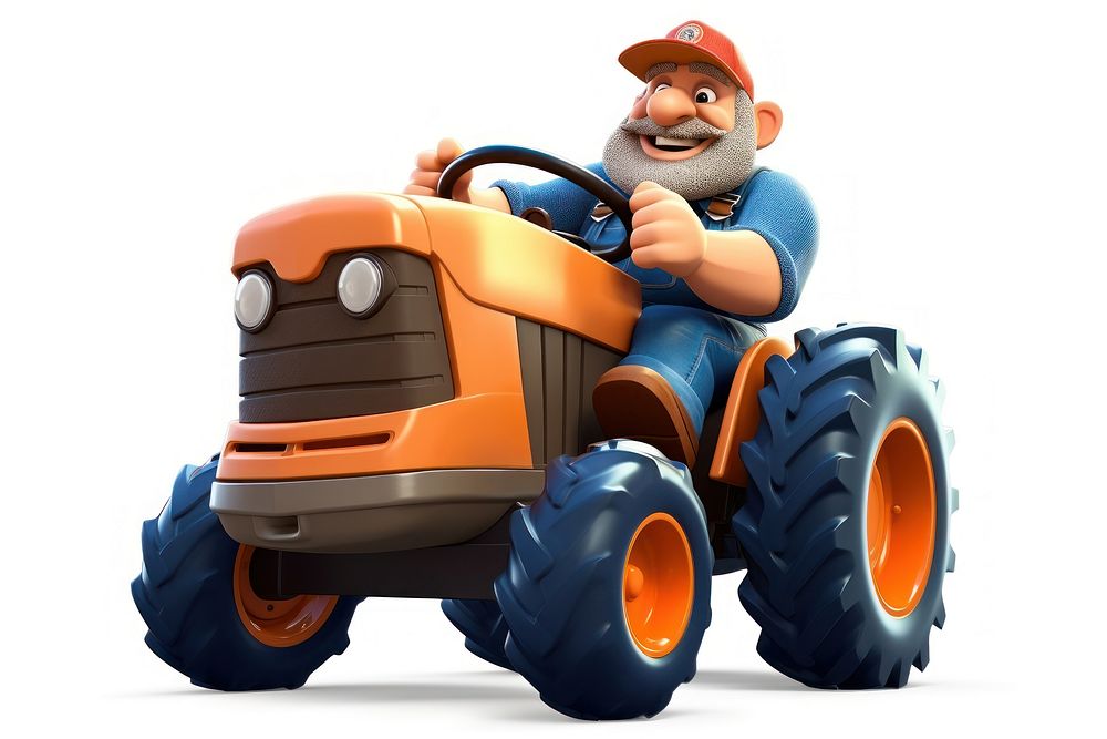 Tractor vehicle cartoon driving. 