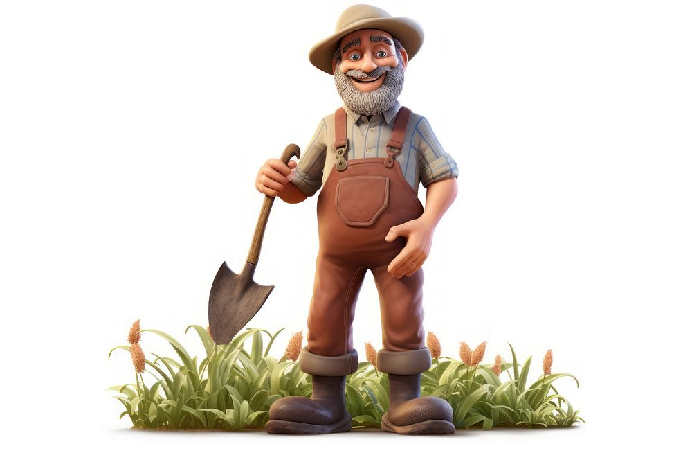 Gardening outdoors farmer white background. AI generated Image by rawpixel.