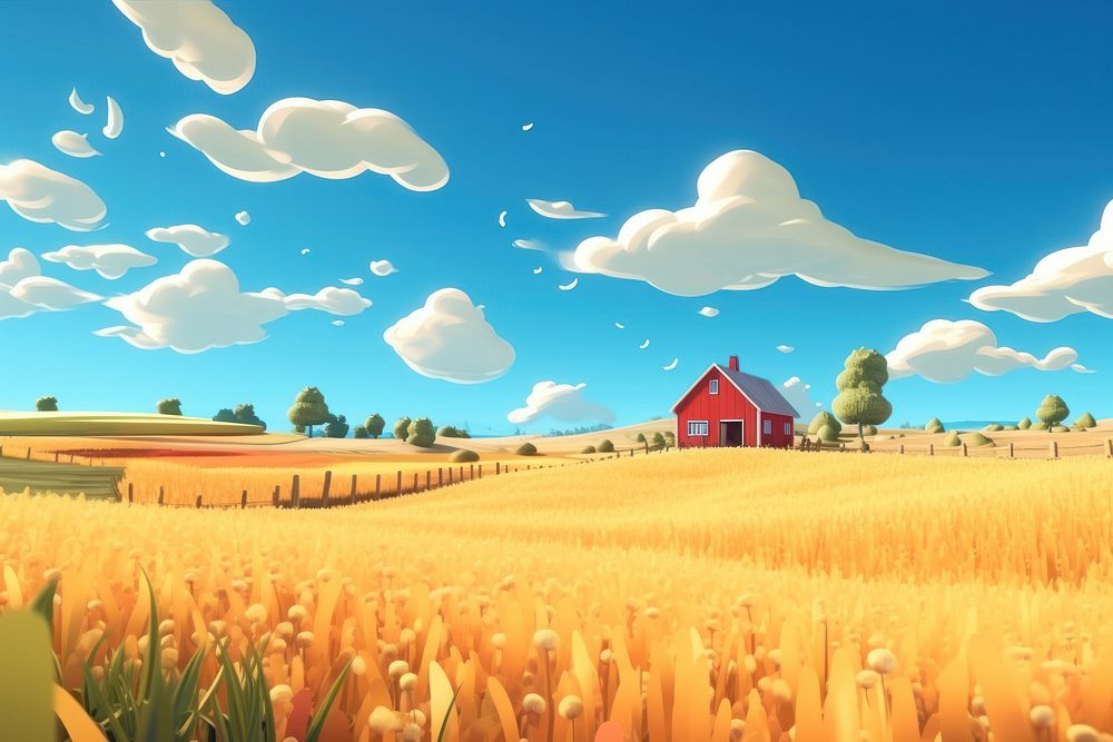 Field farm sky architecture. AI generated Image by rawpixel.