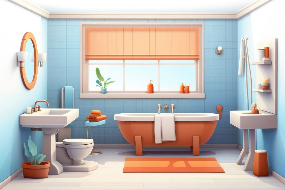 Bathroom bathtub house sink. AI generated Image by rawpixel.