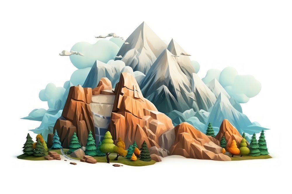Mountain outdoors cartoon nature. AI generated Image by rawpixel.