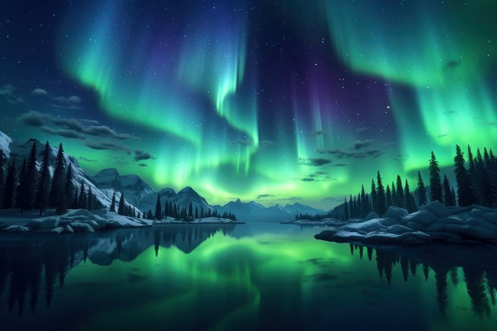 Aurora Borealis, art, stars, night, landscape, HD wallpaper | Peakpx