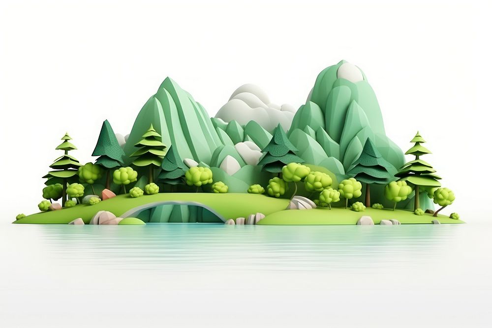 Green outdoors nature art. AI generated Image by rawpixel.