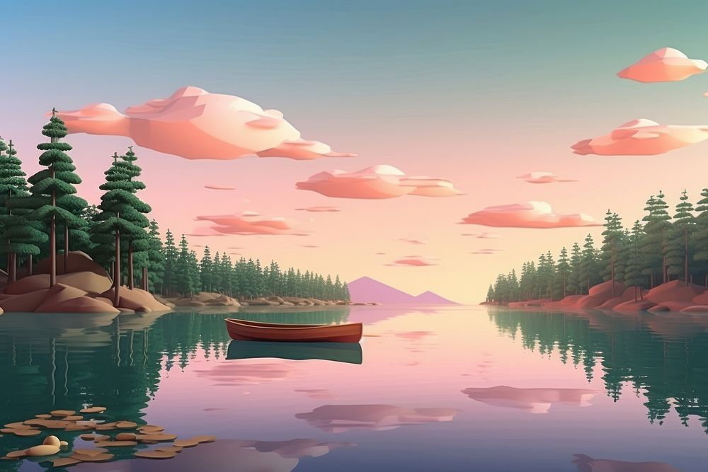 Lake landscape outdoors nature. 