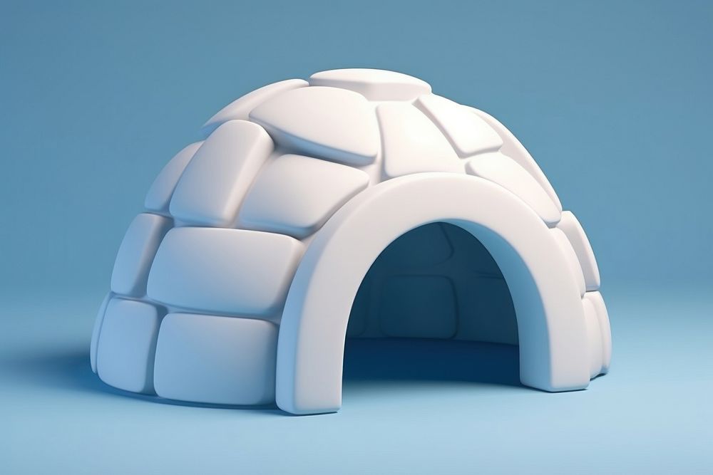 White igloo blue blue background. AI generated Image by rawpixel.