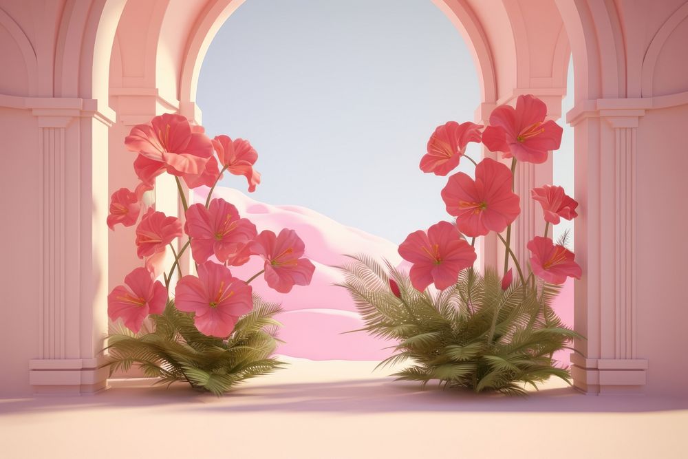 Architecture flower plant petal. AI generated Image by rawpixel.