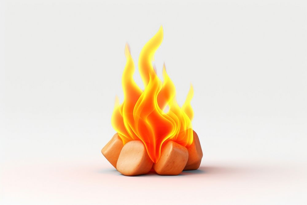 Fire white background misfortune glowing. AI generated Image by rawpixel.