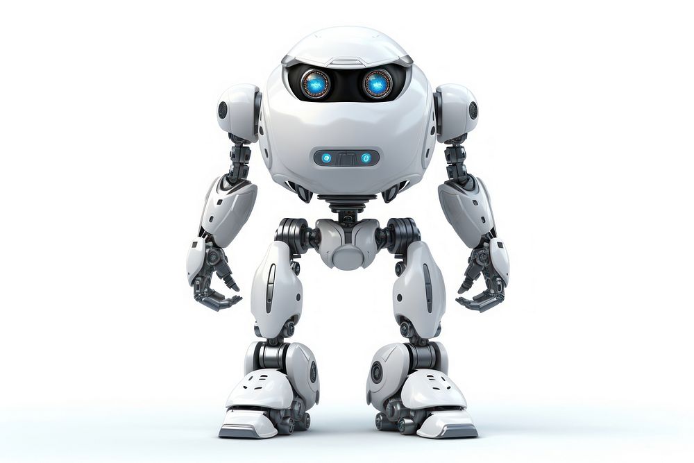 Robot toy white background futuristic. AI generated Image by rawpixel.