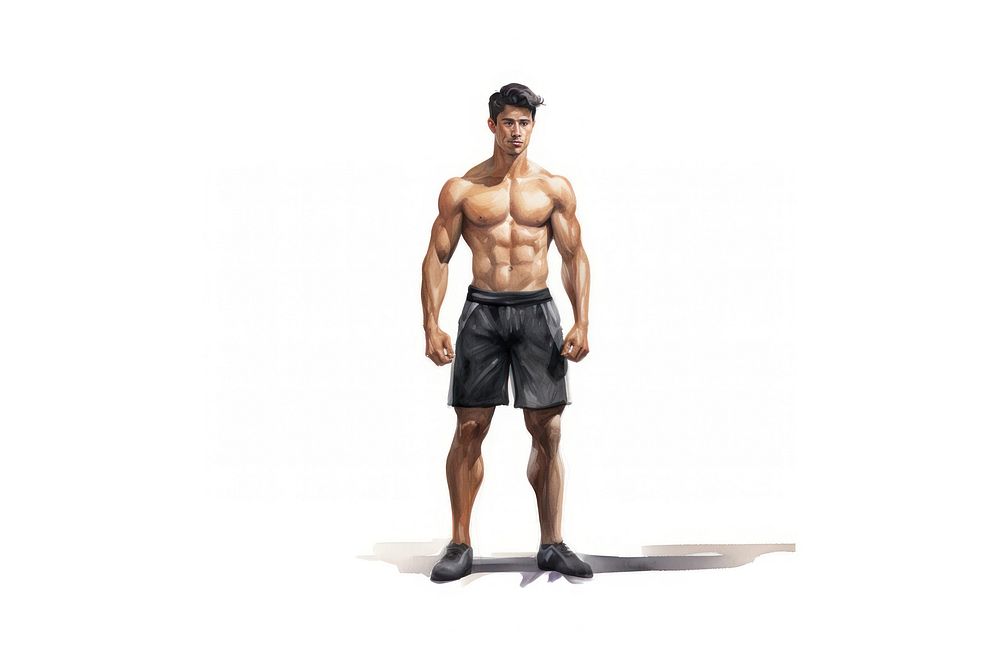 Shorts adult human white background. AI generated Image by rawpixel.
