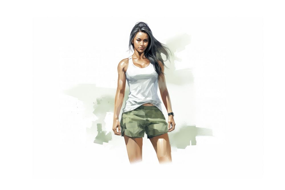 Shorts adult green human. AI generated Image by rawpixel.