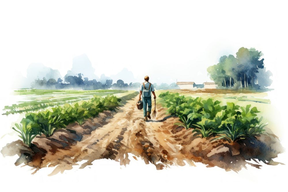 Farm agriculture outdoors walking. AI generated Image by rawpixel.