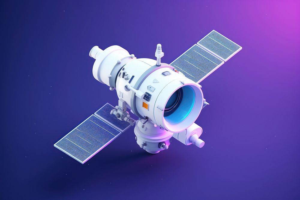 Satellite space astronomy purple. AI generated Image by rawpixel.