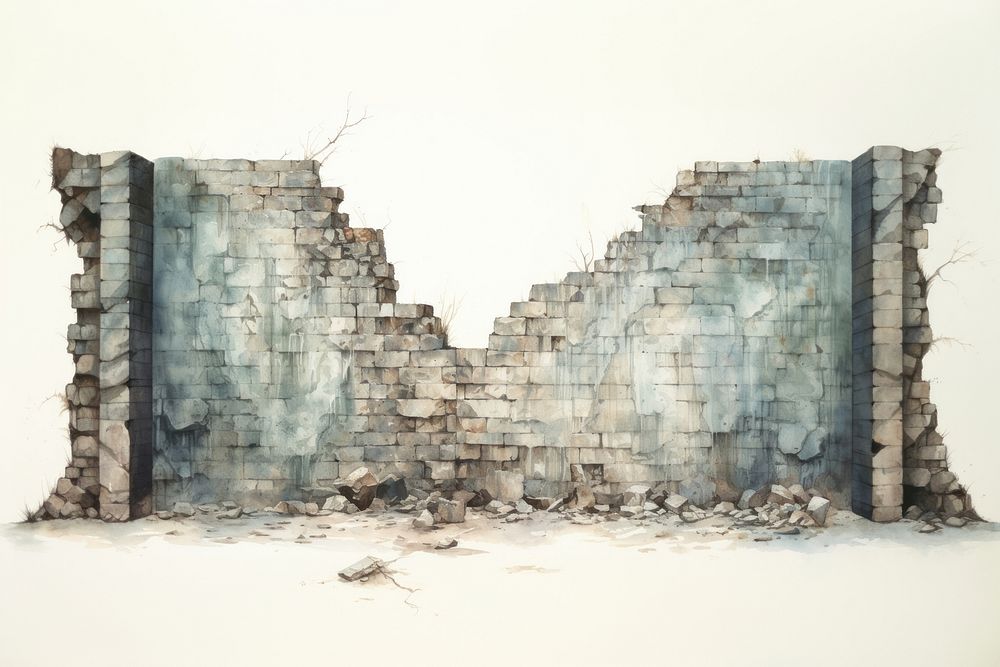 Wall architecture white background deterioration. AI generated Image by rawpixel.