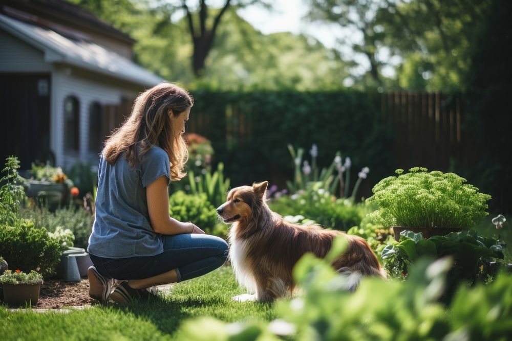 Backyard dog photography outdoors. 