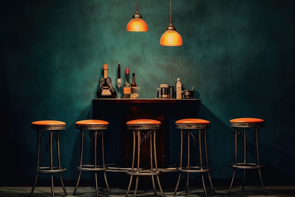 Bar furniture table architecture. AI generated Image by rawpixel.