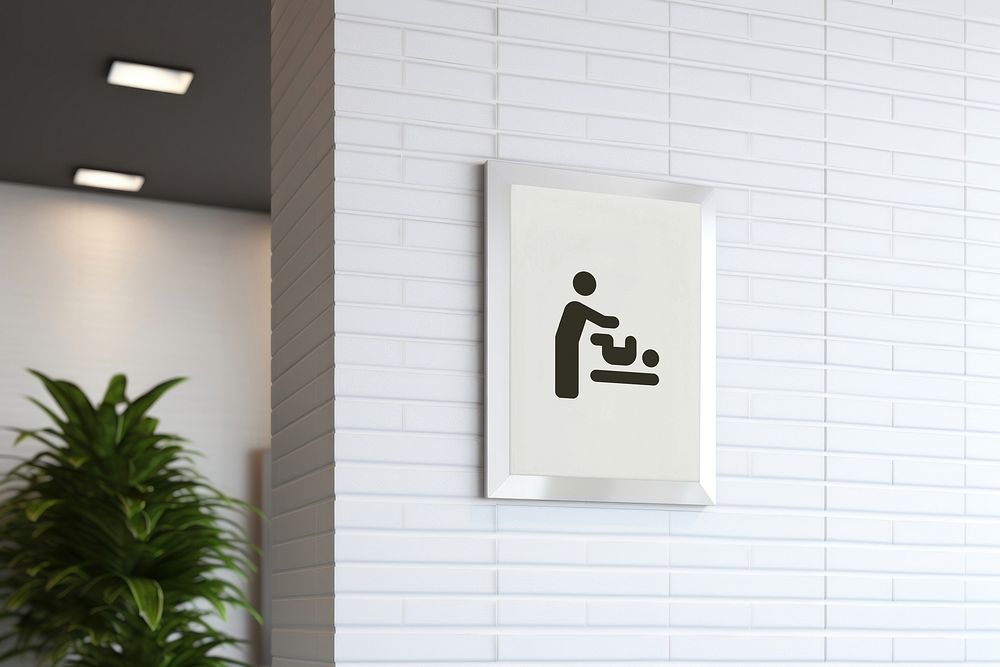 Toilet sign, building interior design