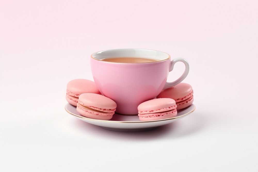 Cup macarons food mug. AI generated Image by rawpixel.