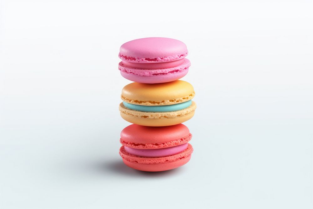 Macarons food white background confectionery. AI generated Image by rawpixel.