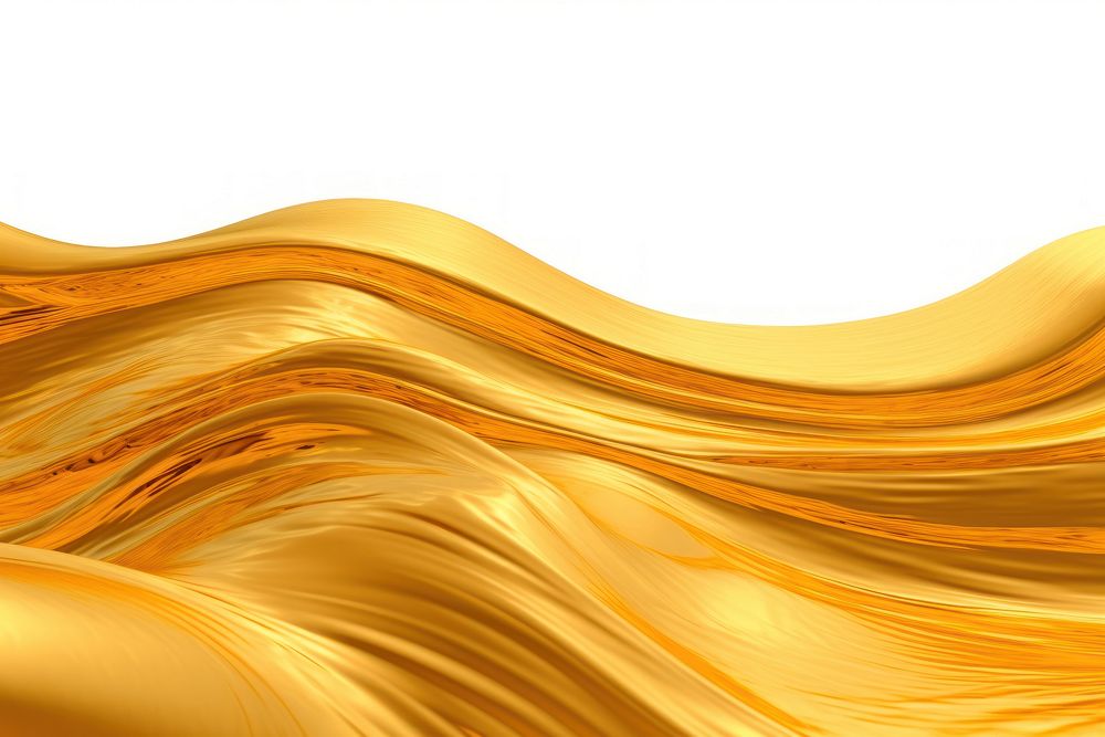 Abstract waves gold  white background. 