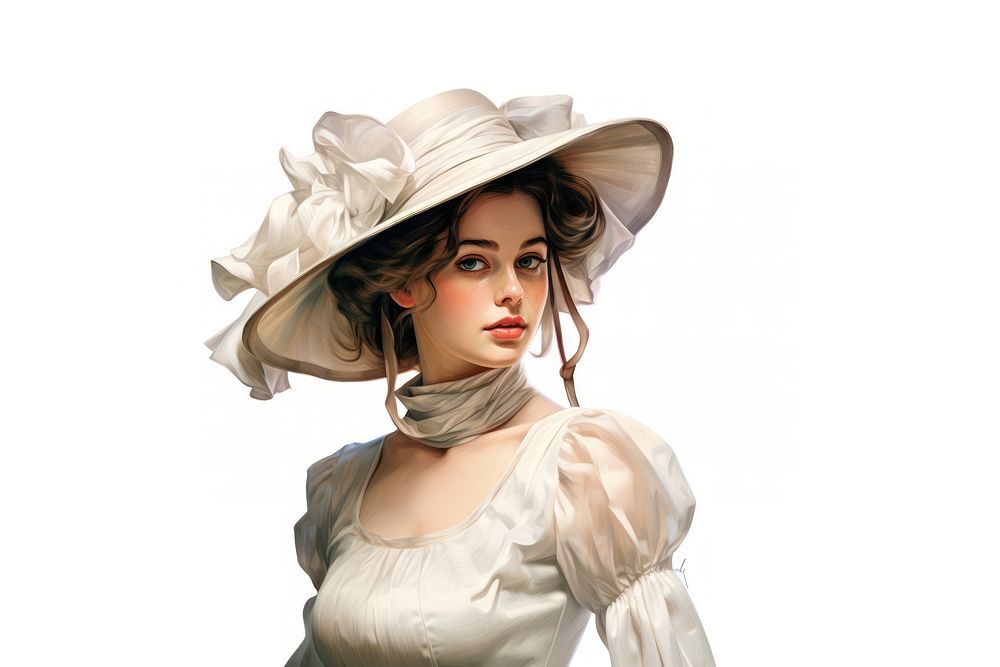 Fashion 1900s costume adult white. | Free Photo Illustration - rawpixel