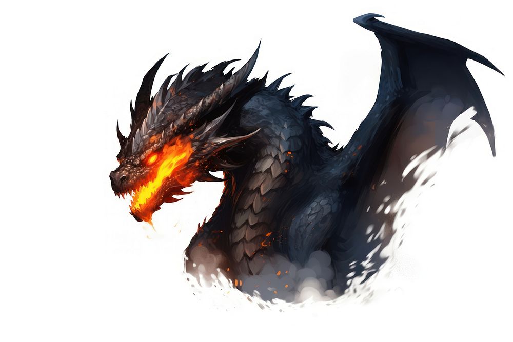 Dragon cartoon animal fire. AI generated Image by rawpixel.