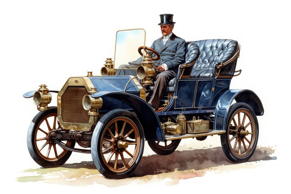 Car 1900 years vehicle wheel man. AI generated Image by rawpixel.
