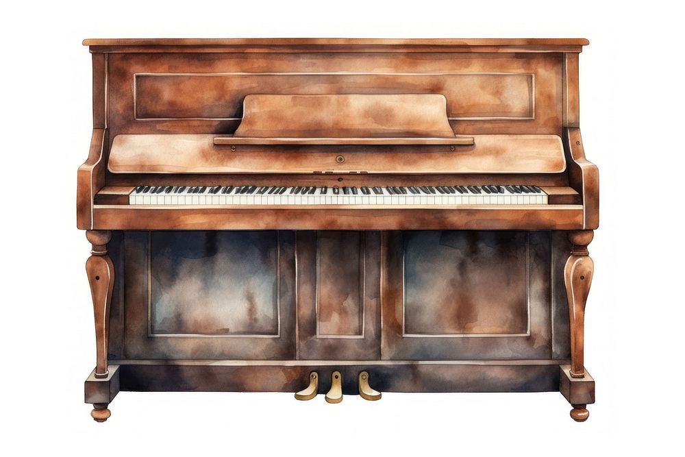 Piano keyboard brown old. AI generated Image by rawpixel.
