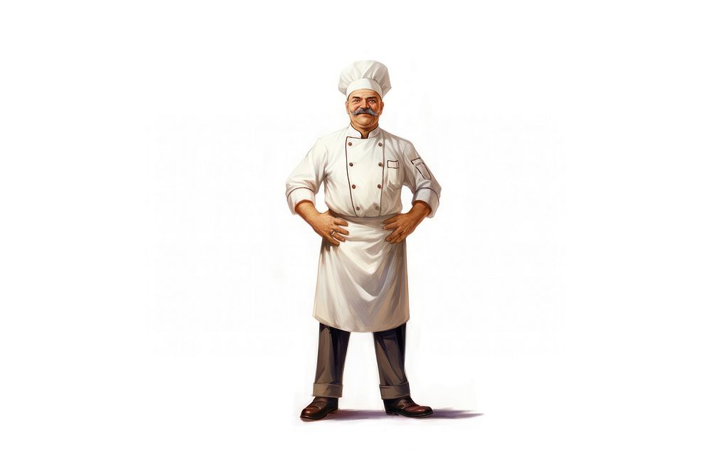 Standing adult chef white background. AI generated Image by rawpixel.