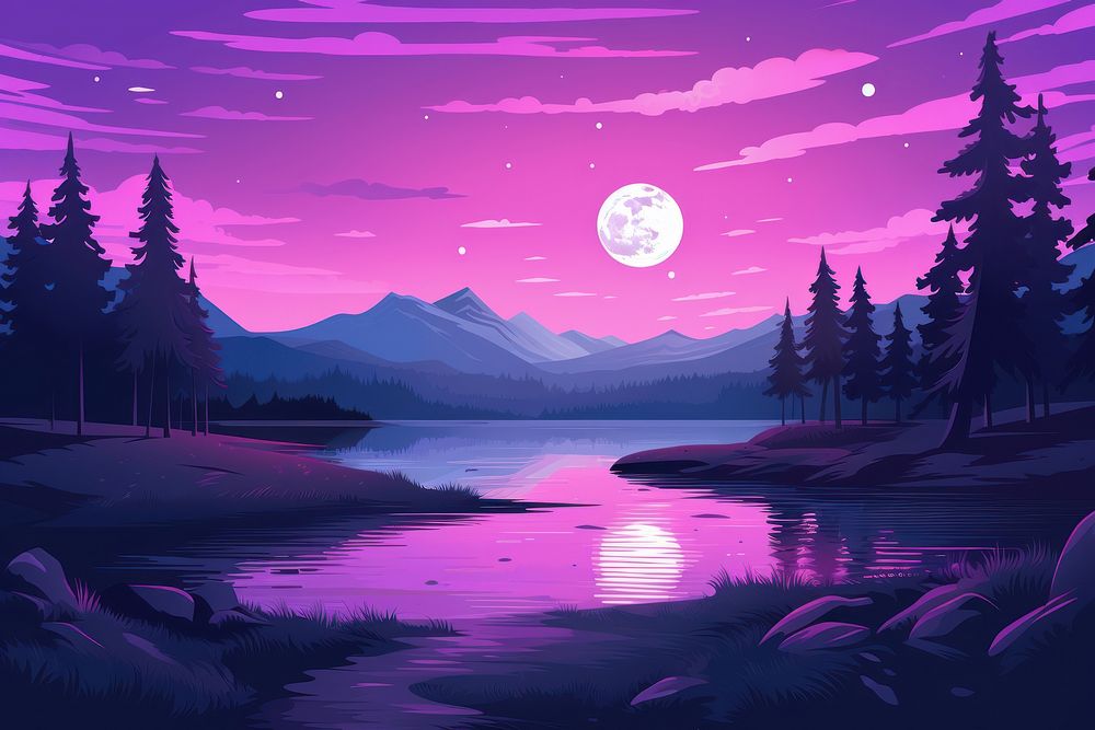 Landscape night lake astronomy. AI generated Image by rawpixel.