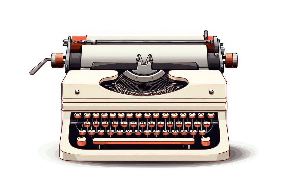 Typewriter white background electronics technology. AI generated Image by rawpixel.