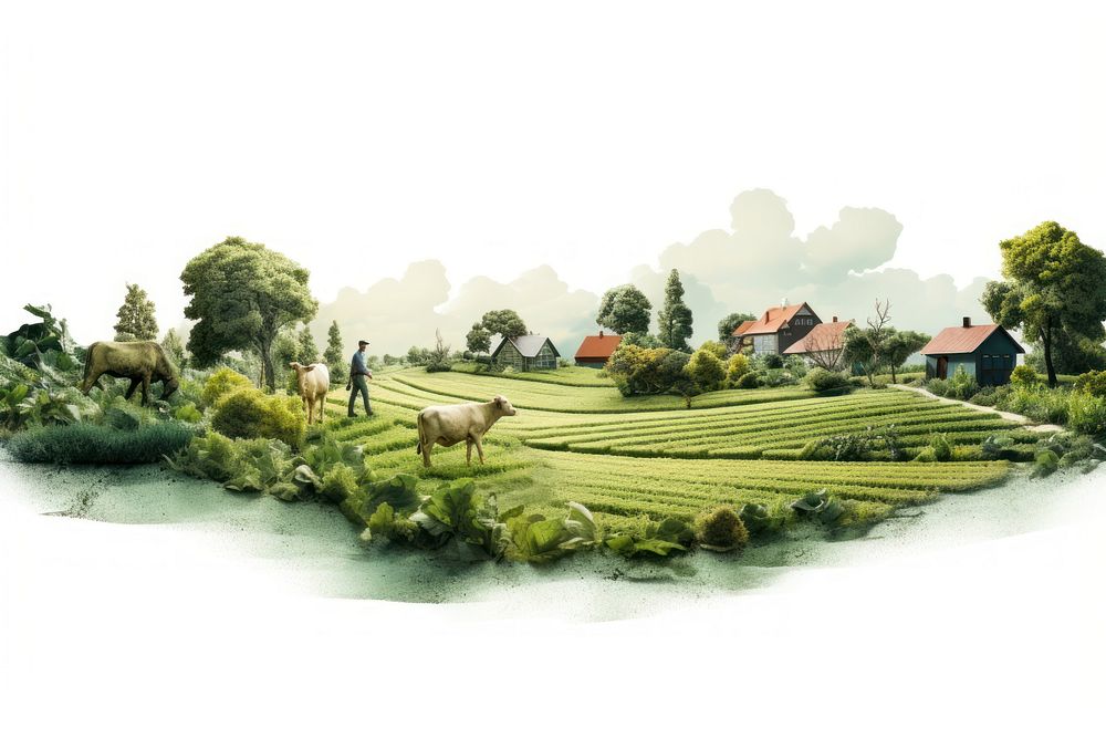 Farm landscape outdoors nature. AI generated Image by rawpixel.