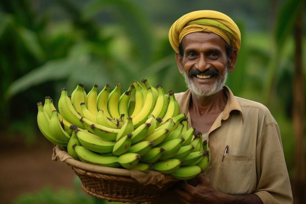Banana farmer plant fruit. AI generated Image by rawpixel.