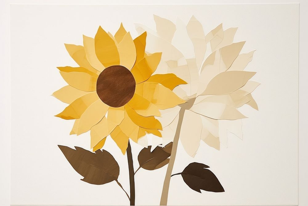 Sunflower art painting plant. AI generated Image by rawpixel.