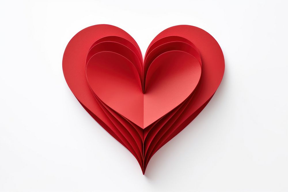 Heart shape love white background. AI generated Image by rawpixel.