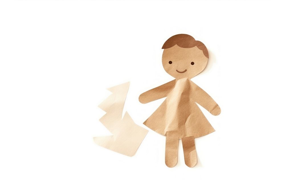 Paper cute toy white background. AI generated Image by rawpixel.