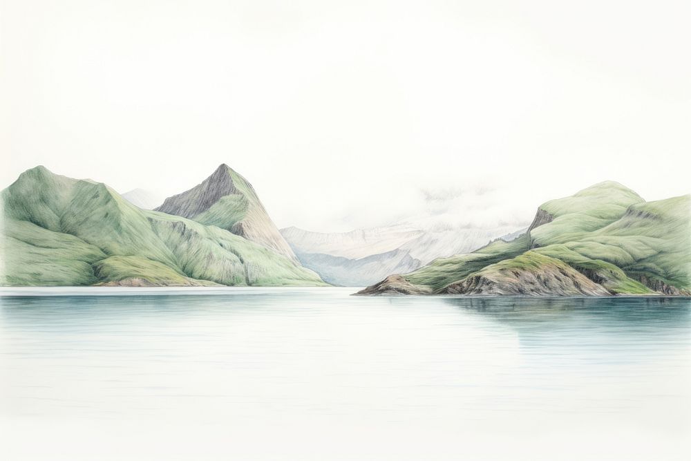 Landscape outdoors painting drawing. AI generated Image by rawpixel.