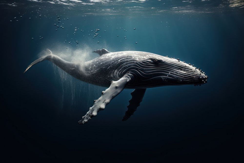 Whale swimming animal mammal. 