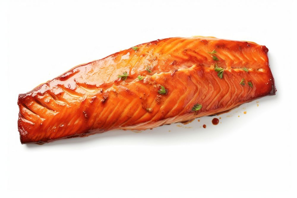 Salmon seafood meat white background. AI generated Image by rawpixel.