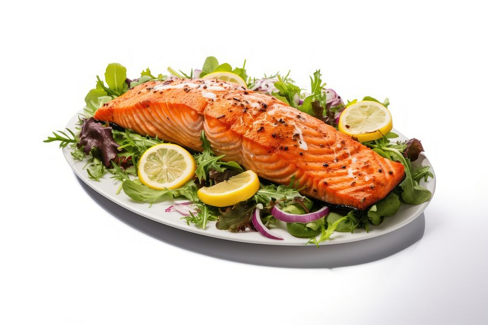 Salmon seafood salad meat. AI generated Image by rawpixel.