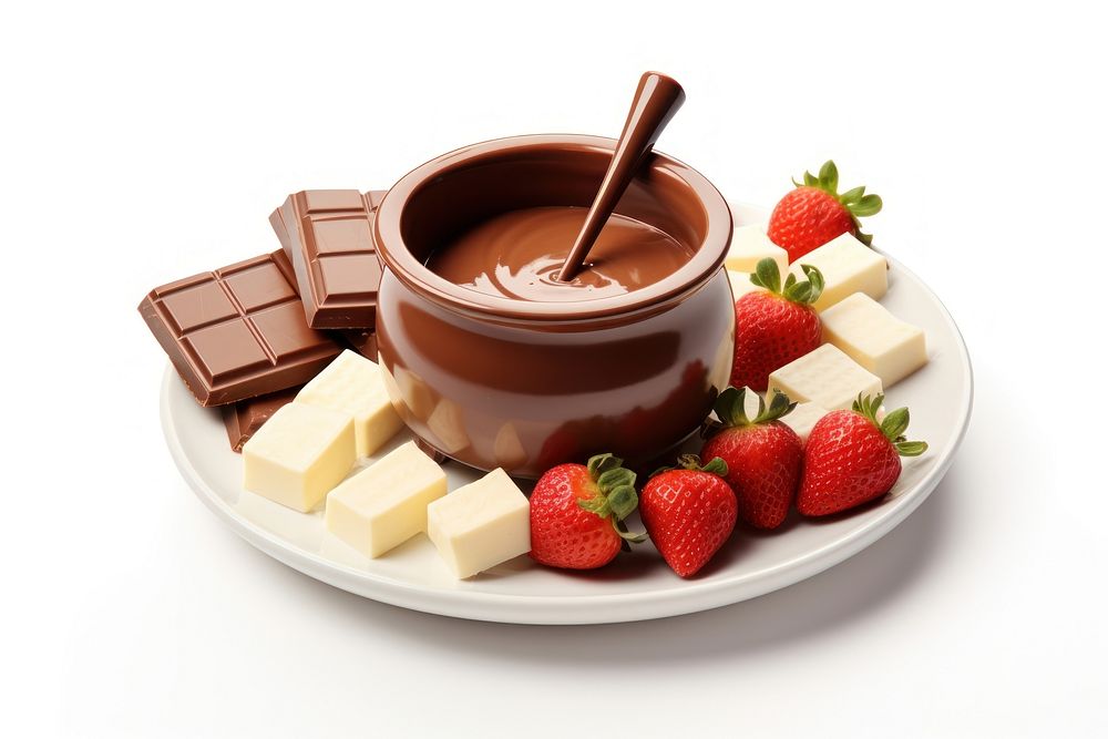 Chocolate fondue food meal. 