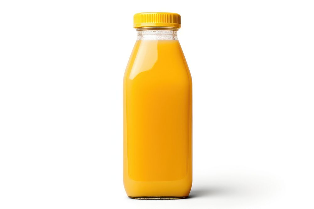 Juice bottle yellow drink. AI generated Image by rawpixel.