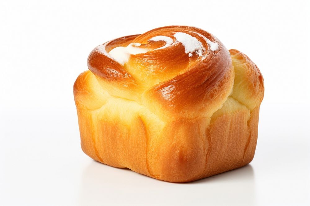 Brioche bread food white background. 