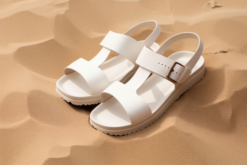 Footwear sandal white shoe. AI generated Image by rawpixel.